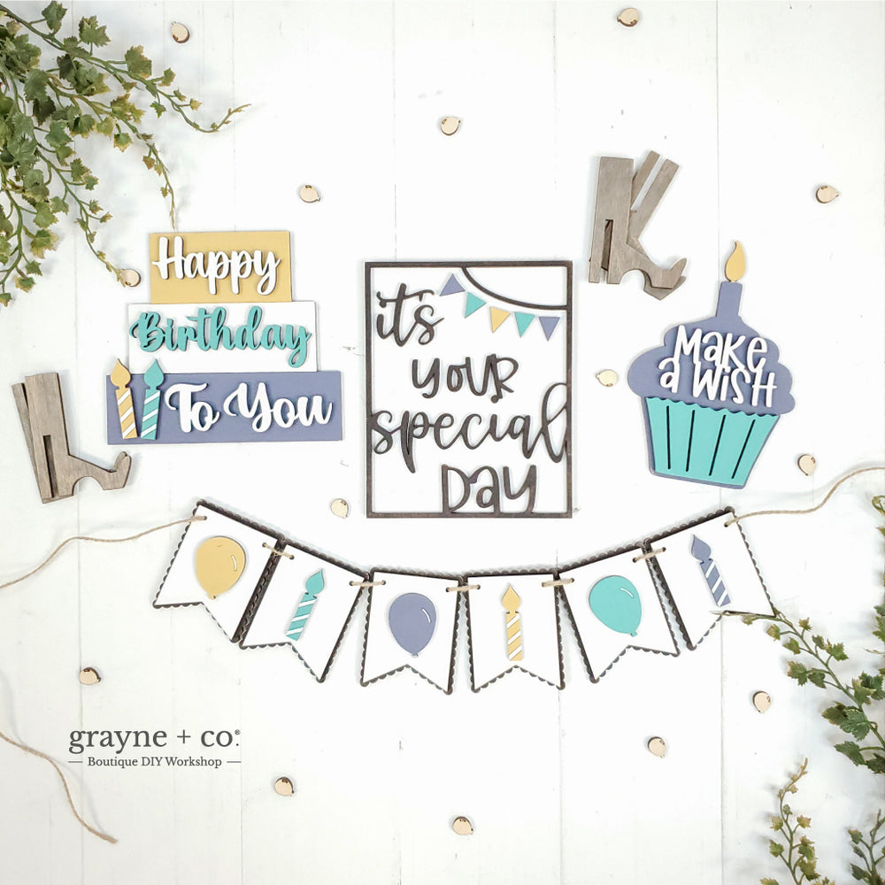 BIRTHDAY Laser Cut Tiered Tray Kit (CLEARANCE)