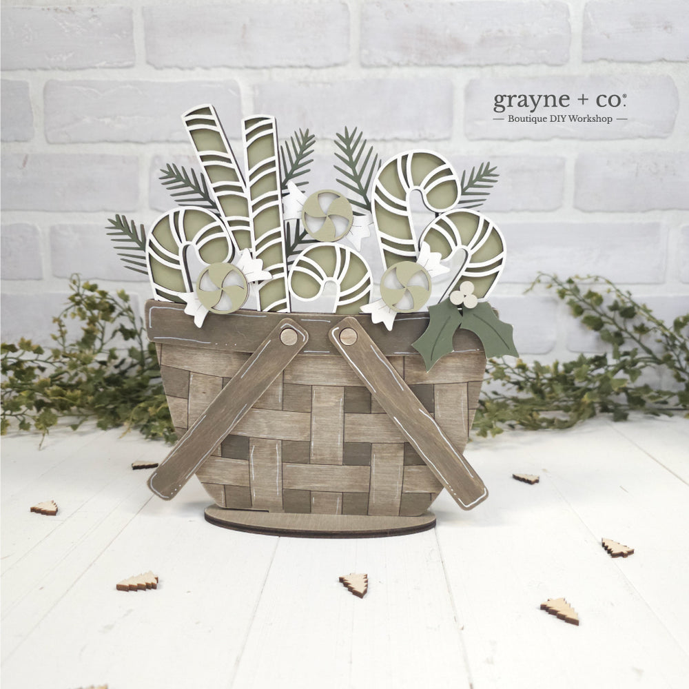 INTERCHANGEABLE Basket DIY Kit - Candy Canes Theme