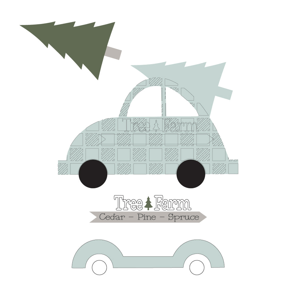 INTERCHANGEABLE VW Bug DIY Kit - Christmas Tree Farm Theme