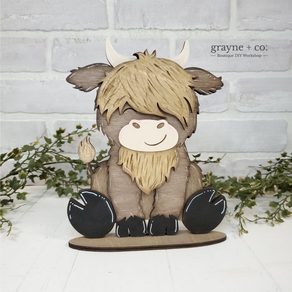 Highland Cow Shelf Sitter DIY Kit grayne + co.
