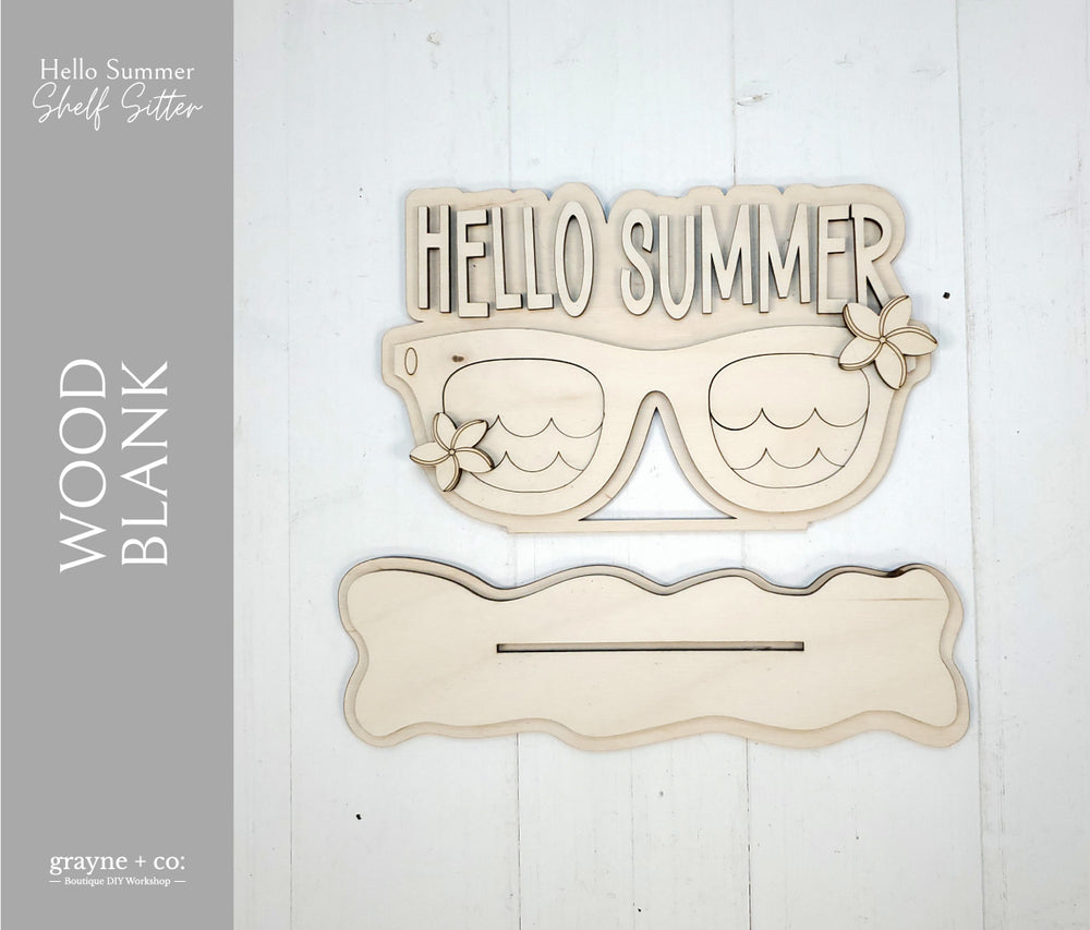 Hello Summer Shelf Sitter - Wood Blank Kit