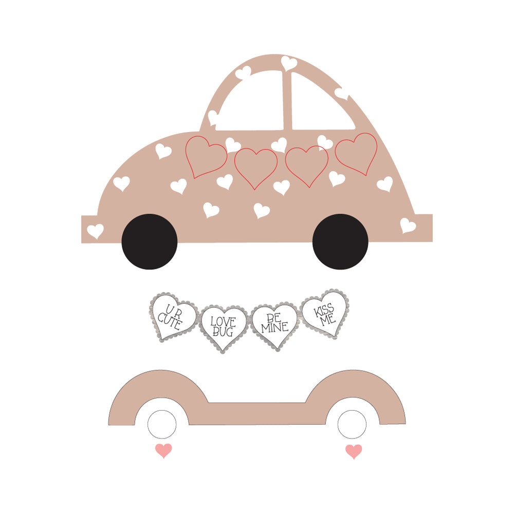 INTERCHANGEABLE VW Bug DIY Kit - Candy Hearts Theme