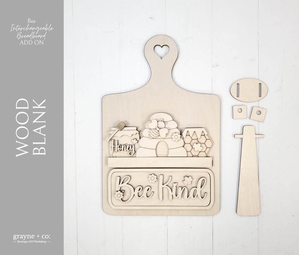 BEE Themed Add on Interchangeable Farmhouse Truck/Breadboard + Round Sign Bases - Wood Blank Kit