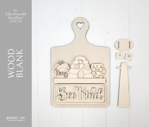 BEE Themed Add on Interchangeable Farmhouse Truck/Breadboard + Round Sign Bases - Wood Blank Kit