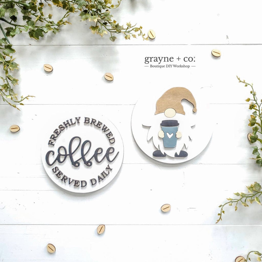 Grayne & Co. Kits COFFEE THEMED Interchangeable Shiplap Signs for DIY Kit