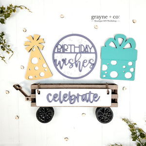 
                
                    Load image into Gallery viewer, BIRTHDAY Interchangeable Wagon DIY Kit
                
            