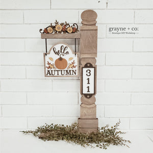 
                
                    Load image into Gallery viewer, Interchangeable Porch Post DIY Kit - HELLO AUTUMN
                
            