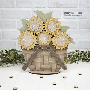
                
                    Load image into Gallery viewer, INTERCHANGEABLE Basket DIY Kit - Sunflower Theme
                
            