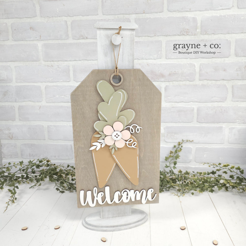 Carrot Welcome Tag Table Top Sign DIY Kit