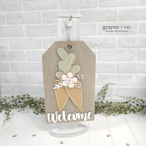 Carrot Welcome Tag Table Top Sign DIY Kit