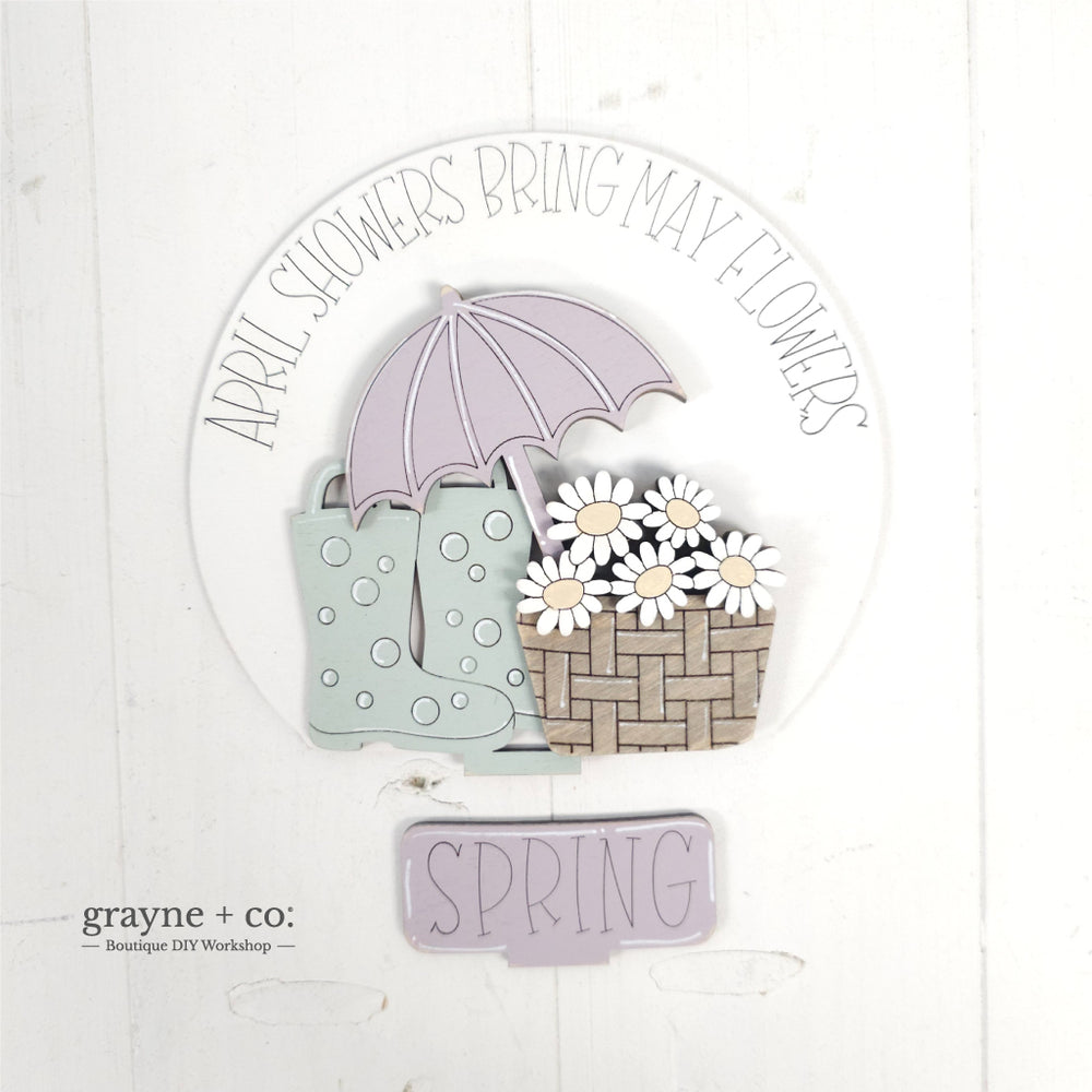 INTERCHANGEABLE Snow Globe DIY Kit - April Showers/May Flowers Theme