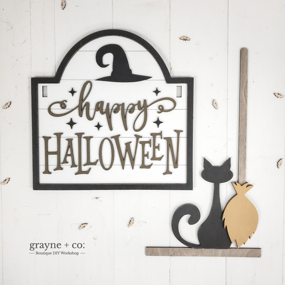 
                
                    Load image into Gallery viewer, Interchangeable Porch Post DIY Kit - HAPPY HALLOWEEN
                
            
