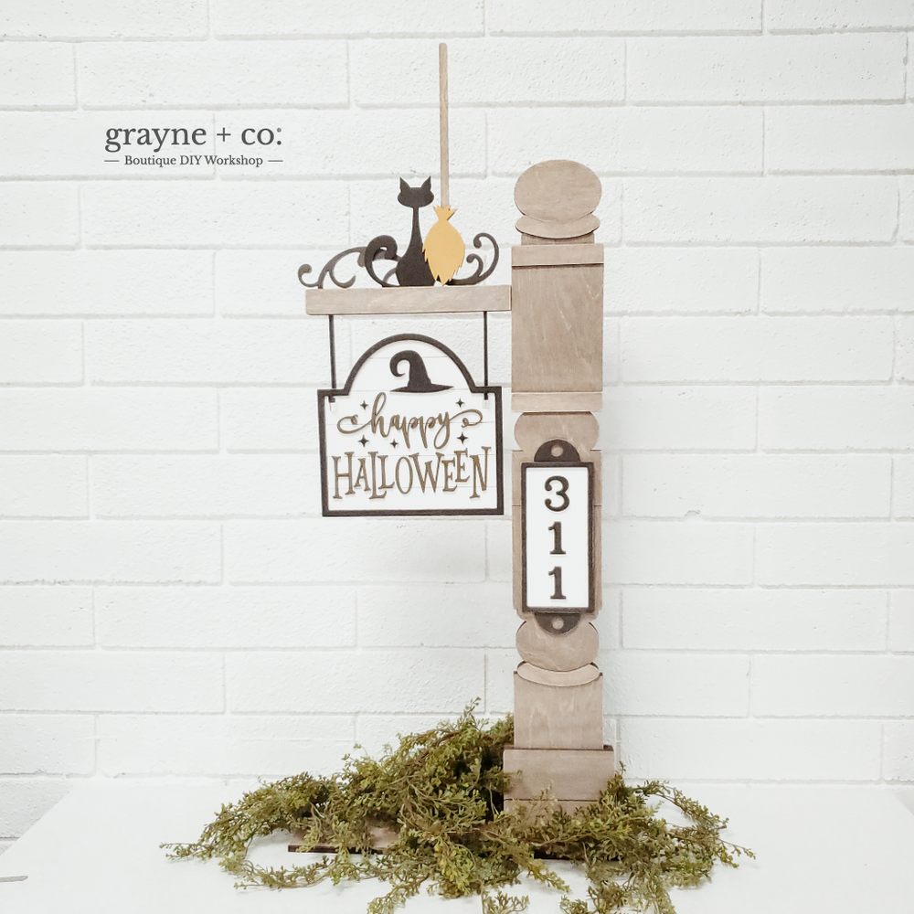 Interchangeable Porch Post DIY Kit - HAPPY HALLOWEEN
