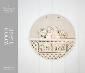 
                
                    Load image into Gallery viewer, BEE Themed Add on Interchangeable Farmhouse Truck/Breadboard + Round Sign Bases - Wood Blank Kit
                
            