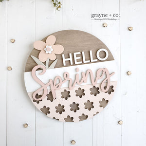 
                
                    Load image into Gallery viewer, Hello Spring Round Sign DIY Kit
                
            