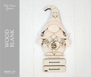 
                
                    Load image into Gallery viewer, Boy Nurse Gnome - Wood Blank Kit
                
            