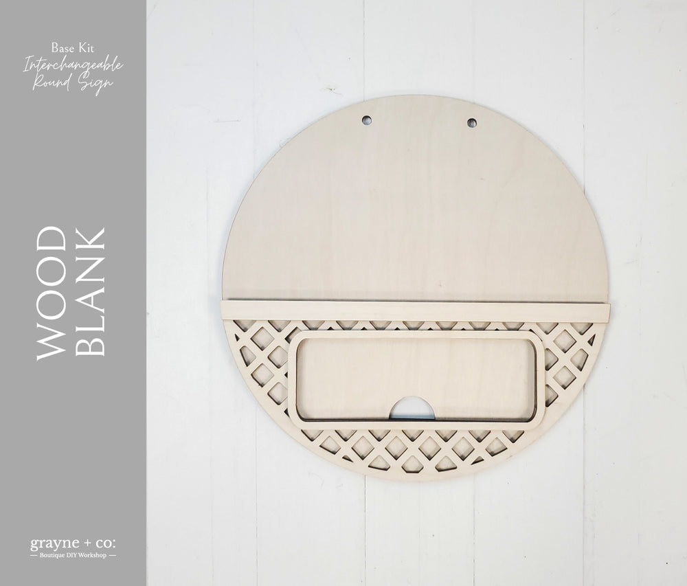 12" Interchangeable Door Hanger BASE ONLY - Wood Blank Kit