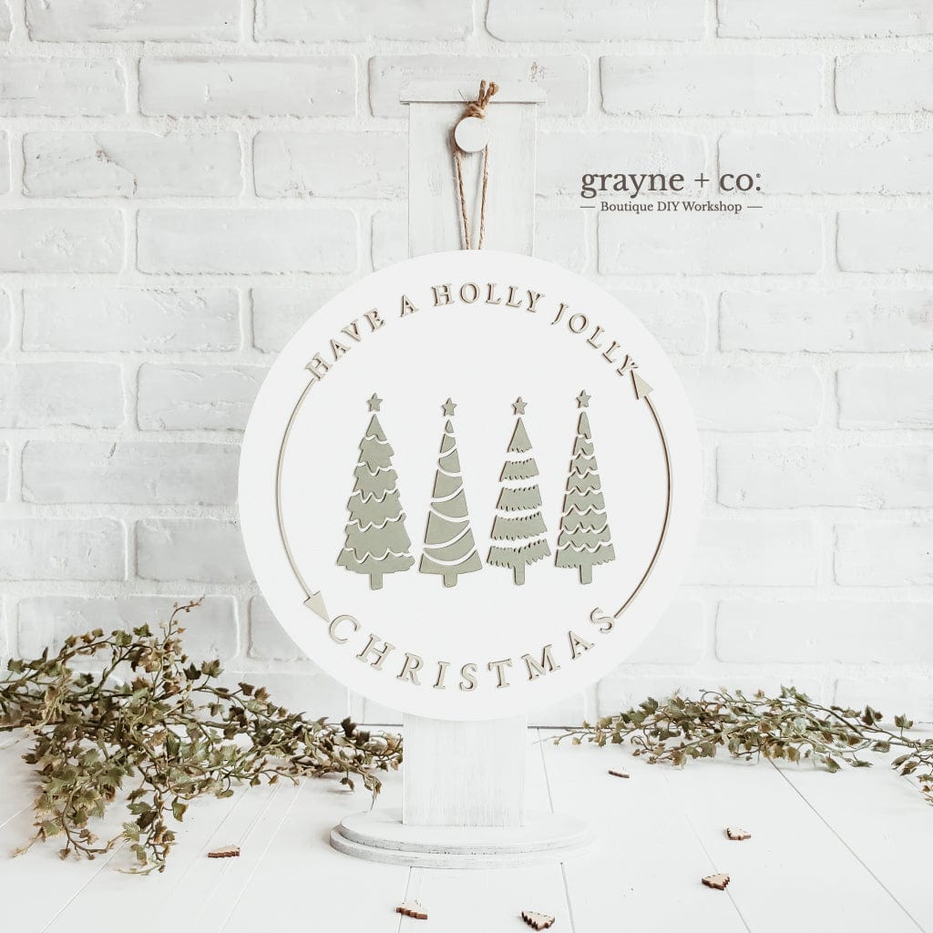 grayne + co. Have a Holly Jolly Christmas Round Sign DIY Kit