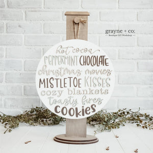 grayne + co. Hot Cocoa Round Sign DIY Kit
