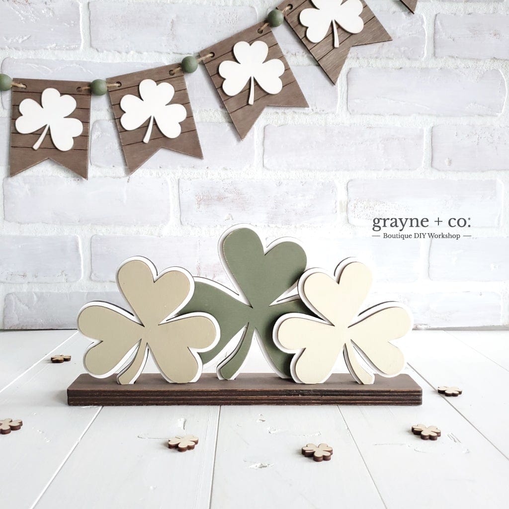 Grayne & Co. Kits 3D Standing Shamrocks Trio DIY Kit