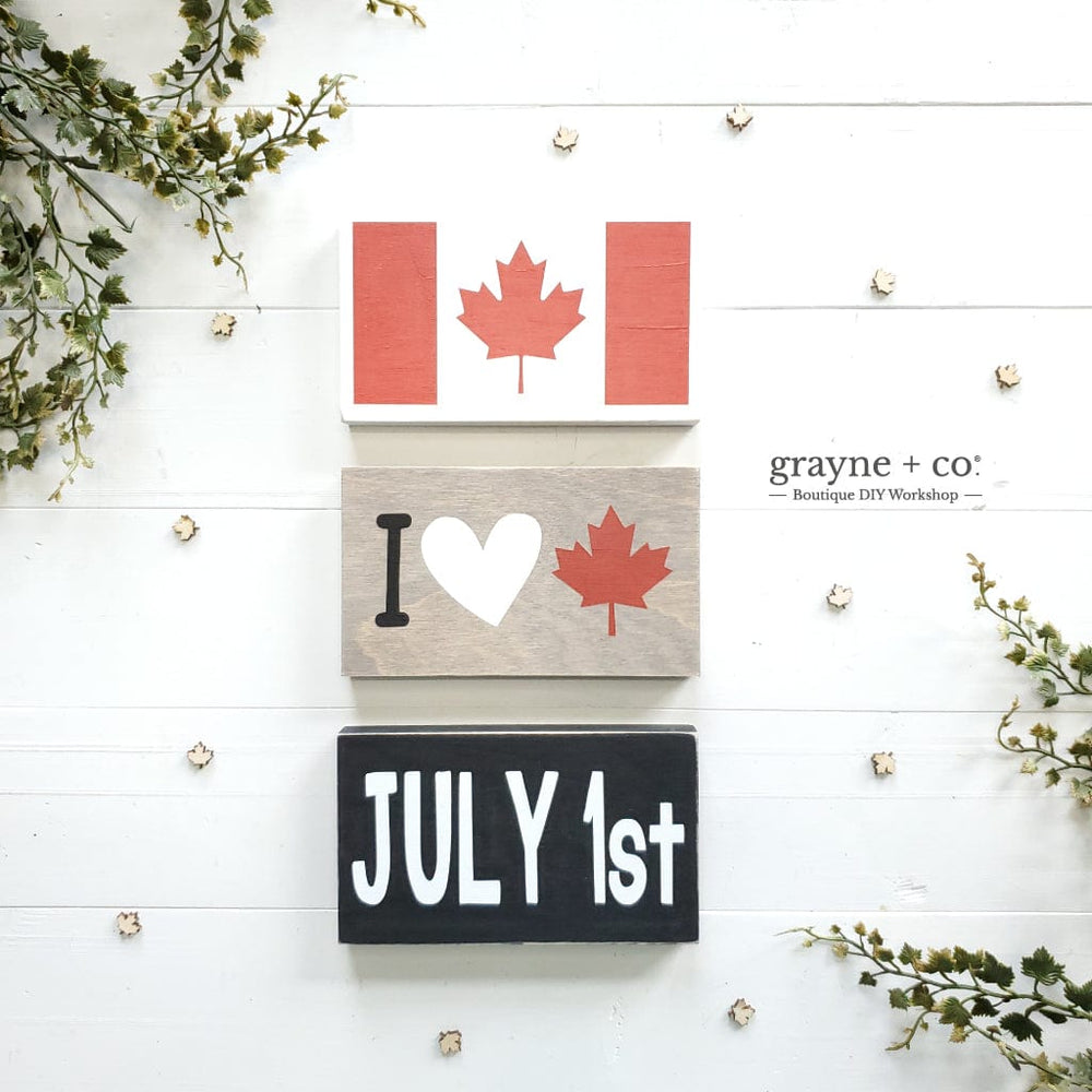 Grayne & Co. Kits CANADA DAY Half Mini Signs DIY Kit
