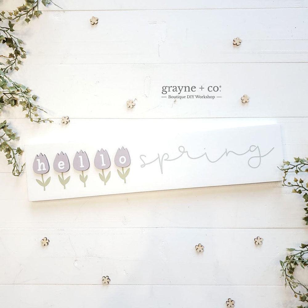 
                
                    Load image into Gallery viewer, Grayne &amp;amp; Co. Kits HELLO SPRING Mini Signs DIY Kit
                
            