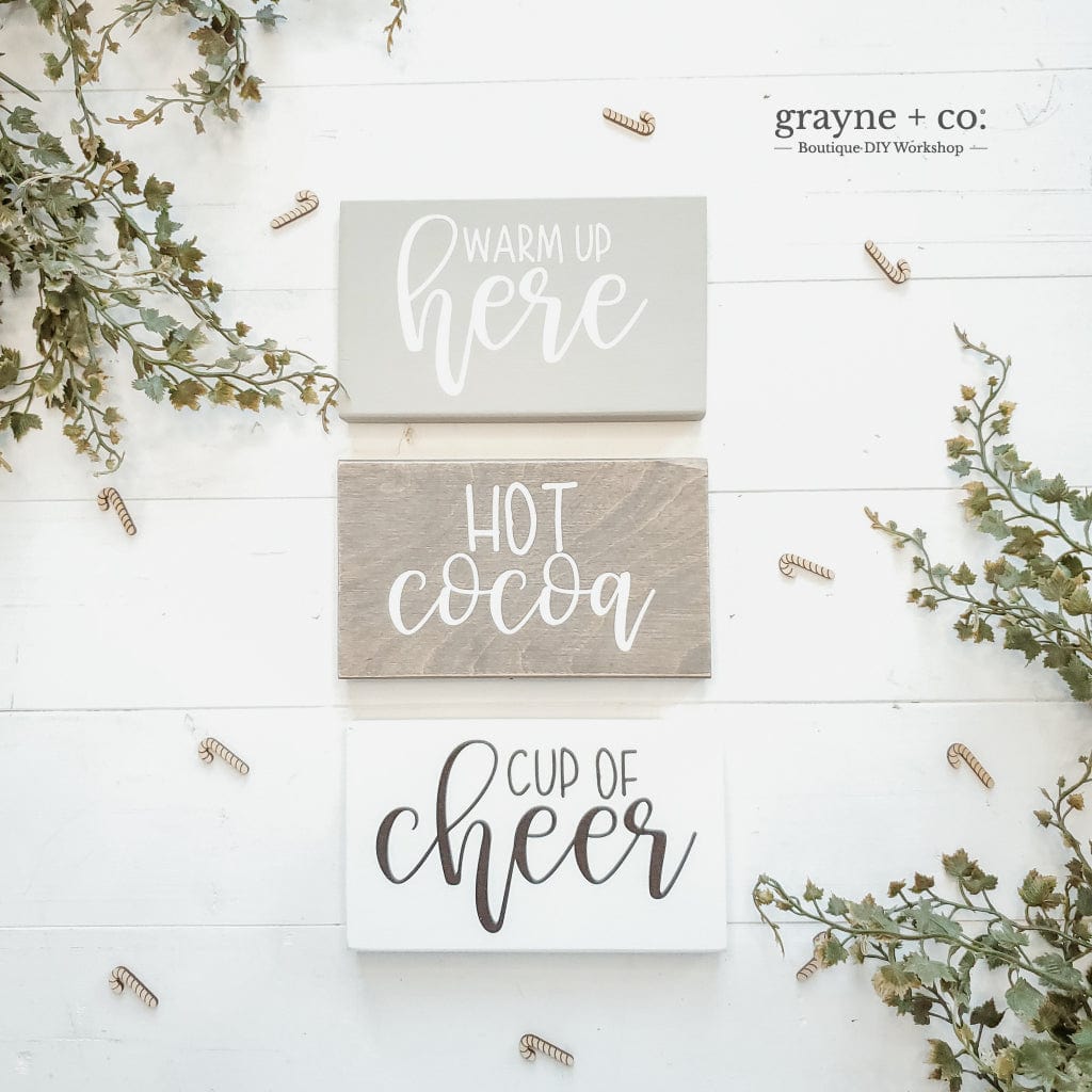 Grayne & Co. Kits HOT COCOA Half Mini Sign DIY Kit