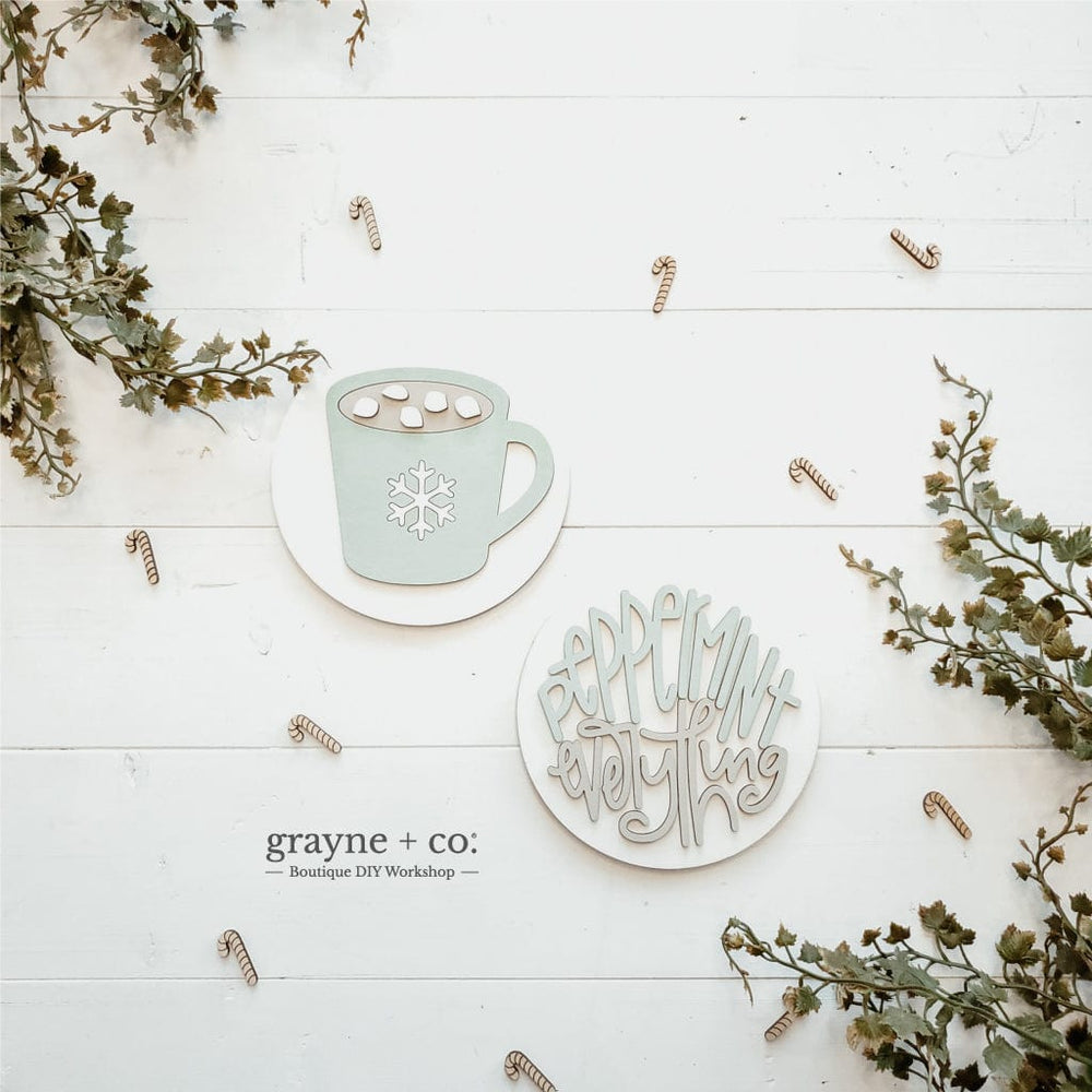 Grayne & Co. Kits HOT COCOA THEMED Interchangeable Shiplap Signs for DIY Kit