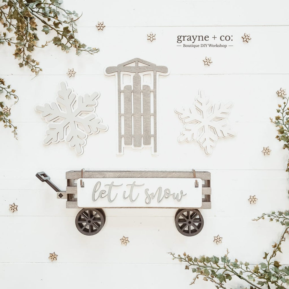 
                
                    Load image into Gallery viewer, Grayne &amp;amp; Co. Kits LET IT SNOW Interchangeable Wagon DIY Kit
                
            