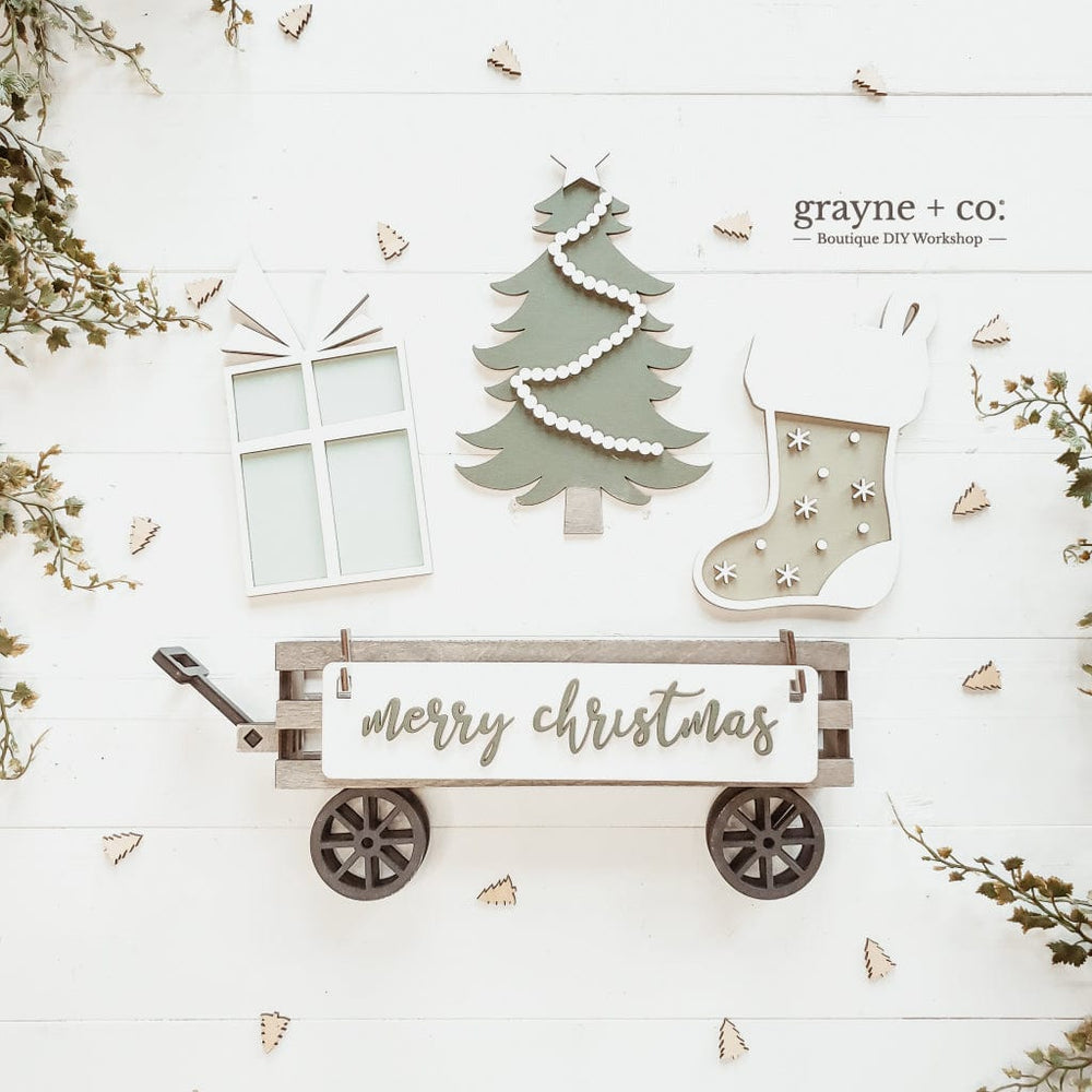 Grayne & Co. Kits MERRY CHRISTMAS Interchangeable Wagon DIY Kit