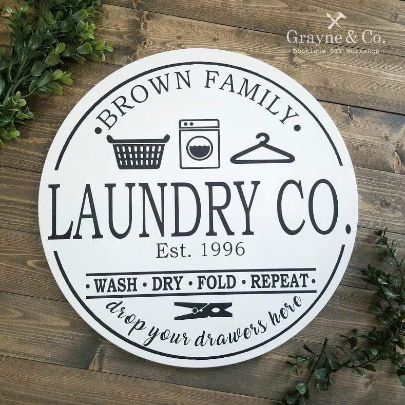 Grayne & Co. Kits Round Laundry Sign Kit