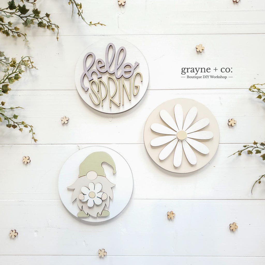 Grayne & Co. Kits SPRING THEMED Interchangeable Shiplap Signs for DIY Kit