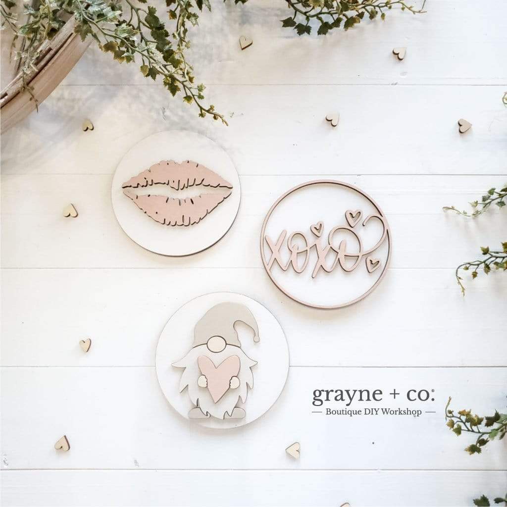 Grayne & Co. Kits VALENTINE'S THEMED Interchangeable Shiplap Signs for DIY Kit