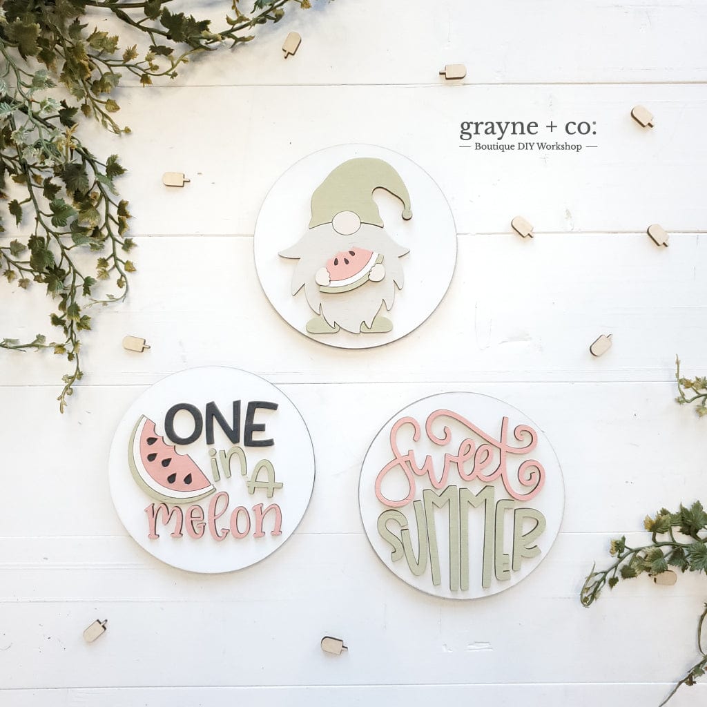 Grayne & Co. Kits WATERMELON THEMED Interchangeable Shiplap Signs for DIY Kit