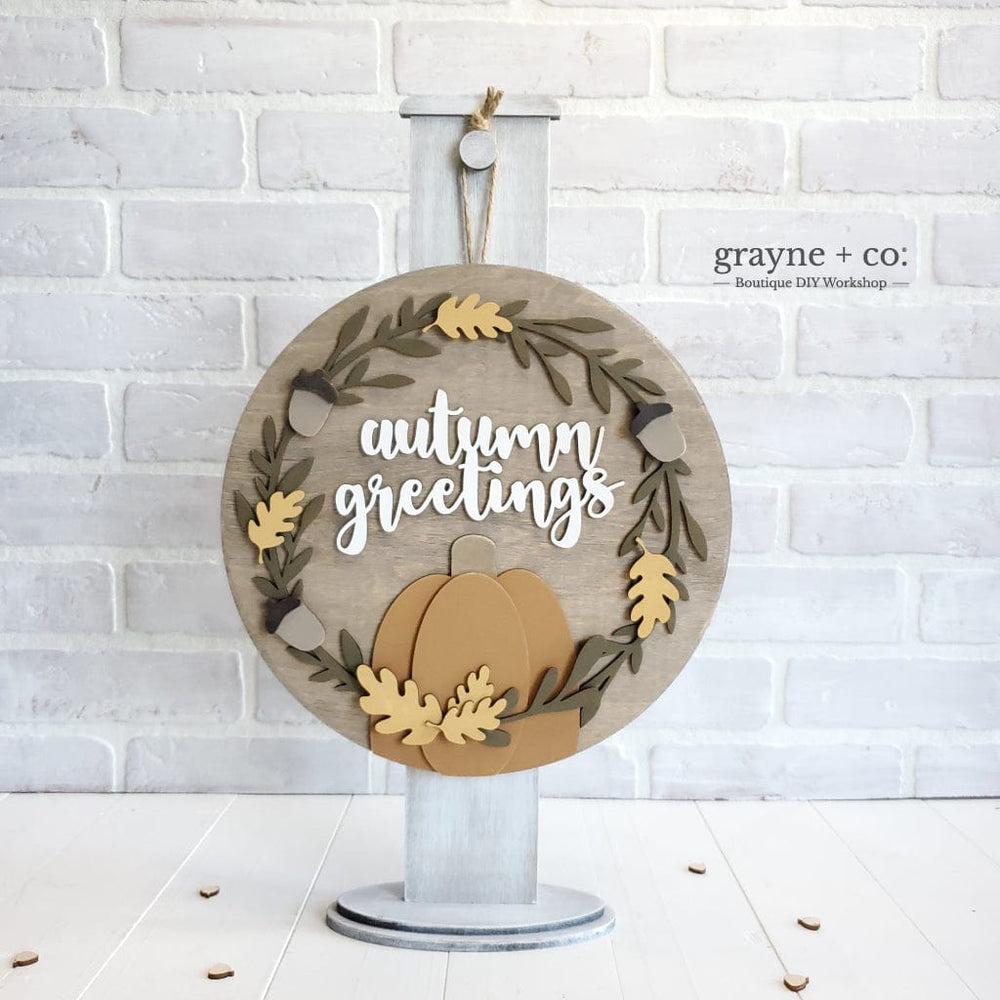 grayne + co. Stand + AUTUMN BLESSINGS sign Bundle Autumn Blessings Round Sign