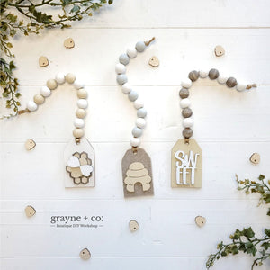 
                
                    Load image into Gallery viewer, Grayne &amp;amp; Co. Tiered Tray Kits Mini Tag Garland DIY Kit - BEE Edition
                
            