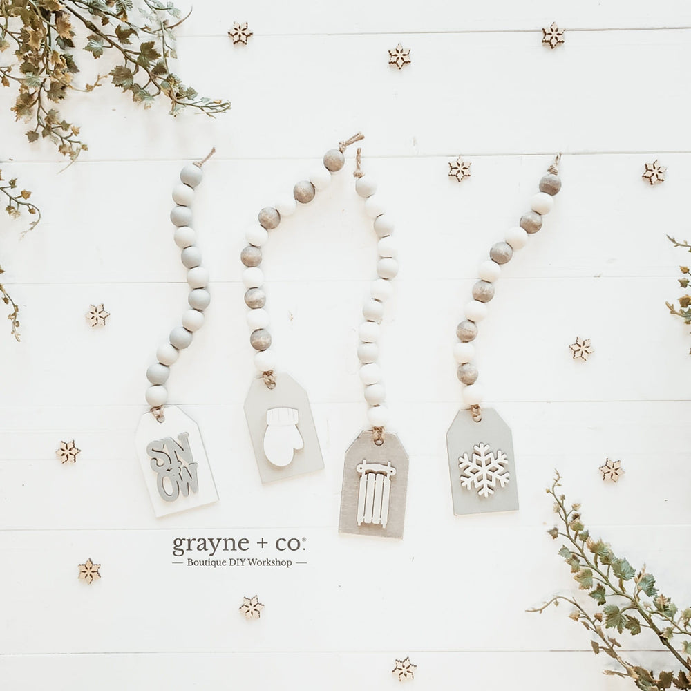 
                
                    Load image into Gallery viewer, Grayne &amp;amp; Co. Tiered Tray Kits Mini Tag Garland DIY Kit - WINTER Edition
                
            