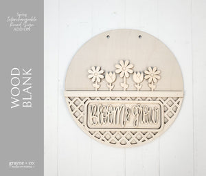 
                
                    Load image into Gallery viewer, SPRING Themed Add on Interchangeable Farmhouse Truck, Breadboard + Round Sign Bases - Wood Blank Kit
                
            
